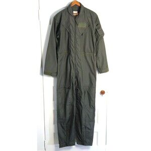 US Military Coveralls CWU-27/P Flyers Flight Suit Men 46L Green FR Nomex Utility